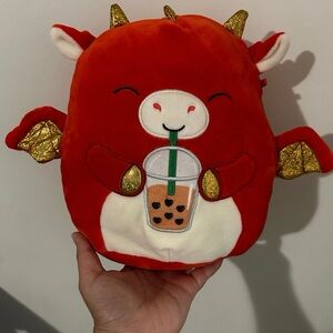 Squishmallows Red and Gold Dragon Stuffed Animal